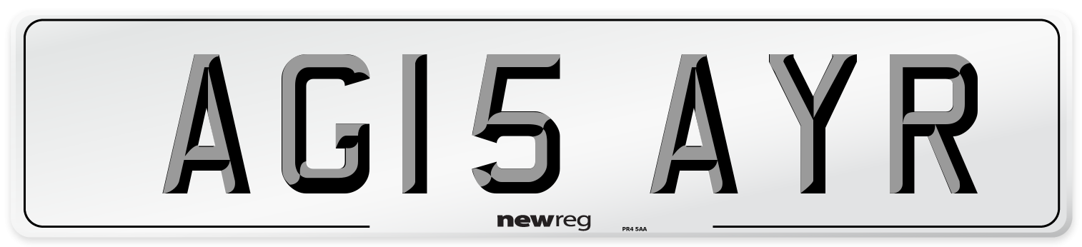 AG15 AYR Number Plate from New Reg